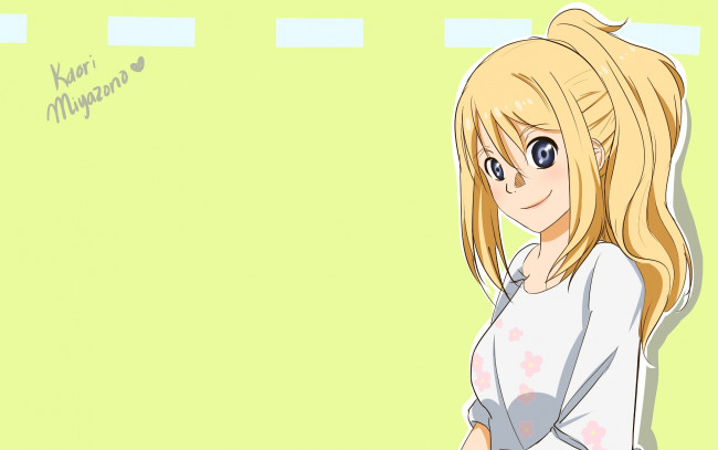 Обои картинки фото аниме, shigatsu wa kimi no uso, девушка, взгляд, фон