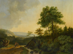 Картинка рисованное живопись пейзаж холст картина горы гарца cornelis francois roos