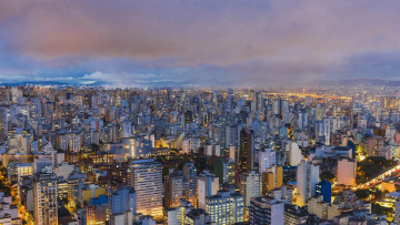 обоя города, сан-пауло , бразилия, панорама, дома, сан-паулу