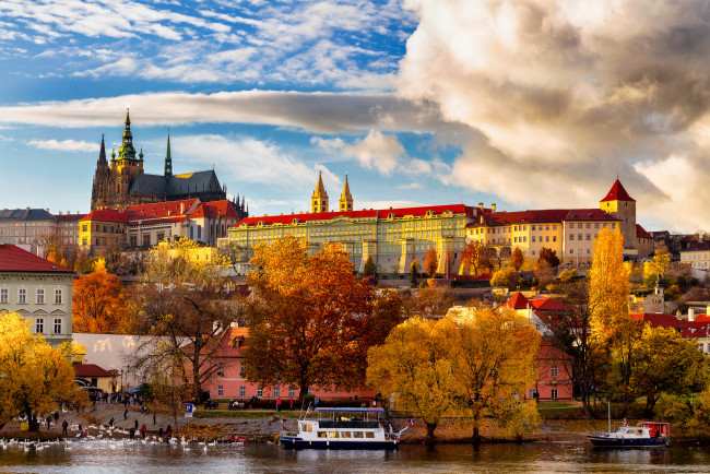 Обои картинки фото prague castle, города, прага , Чехия, простор