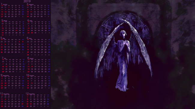 Обои картинки фото календари, фэнтези, ангел, крылья, девушка