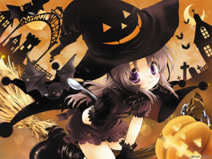 Картинка аниме halloween magic
