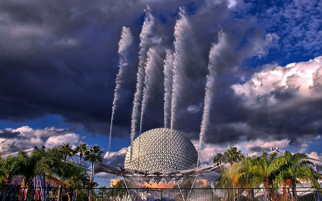 Обои картинки фото disney, epcot, fountain, of, nations, города, фонтаны