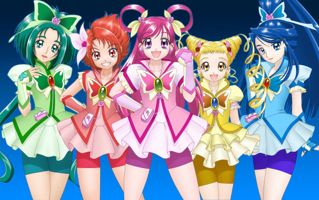 Обои картинки фото futari, wa, pretty, cure, аниме, smile, precure