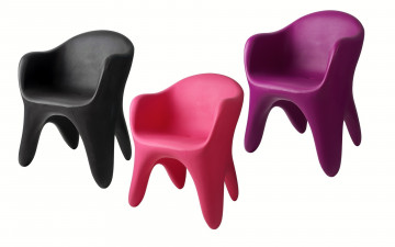 обоя интерьер, мебель, дизайн, розовый, лиловый, черный, стулья