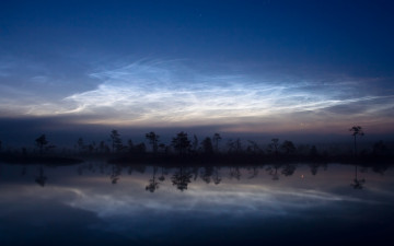 Картинка природа реки озера ночь озеро лес туман