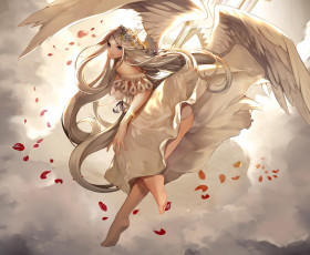 Картинка аниме -angels+&+demons платье ангел девушка