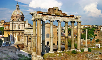 Картинка rome +italy города рим +ватикан+ италия roman forum italy руины храм триумфальная арка римский форум колонны септимия севера