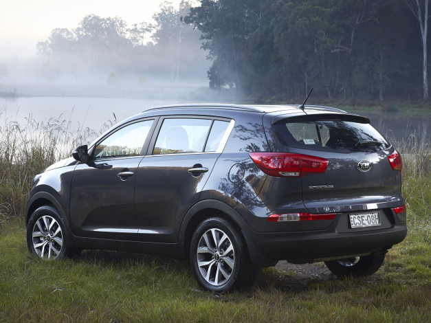 Обои картинки фото автомобили, kia, темный, 2014г, au-spec, ', sportage