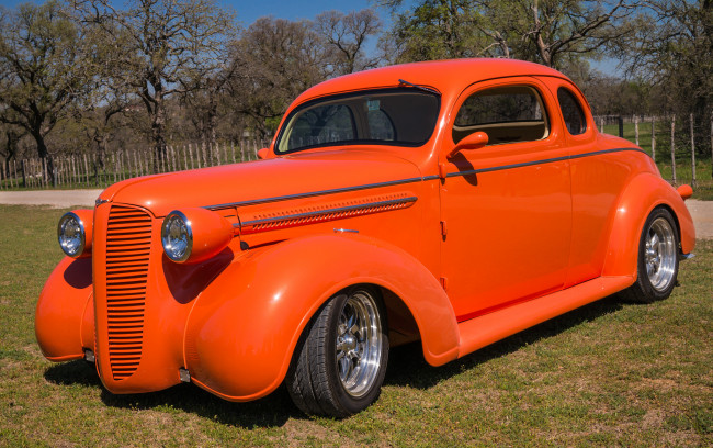 Обои картинки фото dodge, автомобили, custom classic car, оранжевый