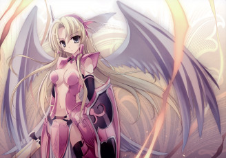 Картинка аниме ангелы +демоны puzzle dragons minerva karory девушка крылья