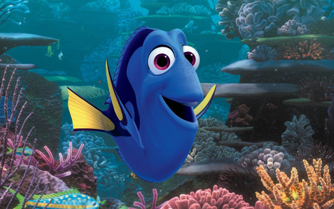 Обои картинки фото мультфильмы, finding dory, finding, dory, pixar, disney