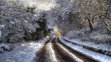 Картинка природа дороги снег дорога зима