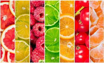 Картинка еда фрукты +ягоды коллаж