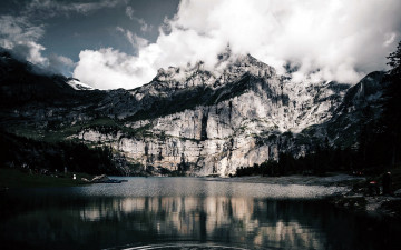 Картинка природа пейзажи озеро горы облака