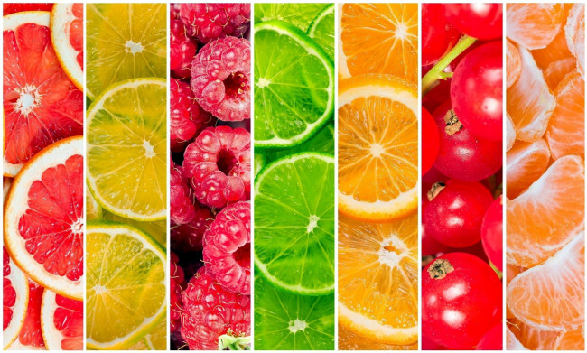 Обои картинки фото еда, фрукты,  ягоды, коллаж