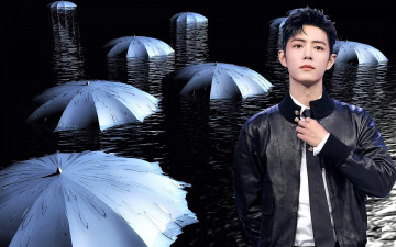 Картинка мужчины xiao+zhan актер певец куртка галстук зонты