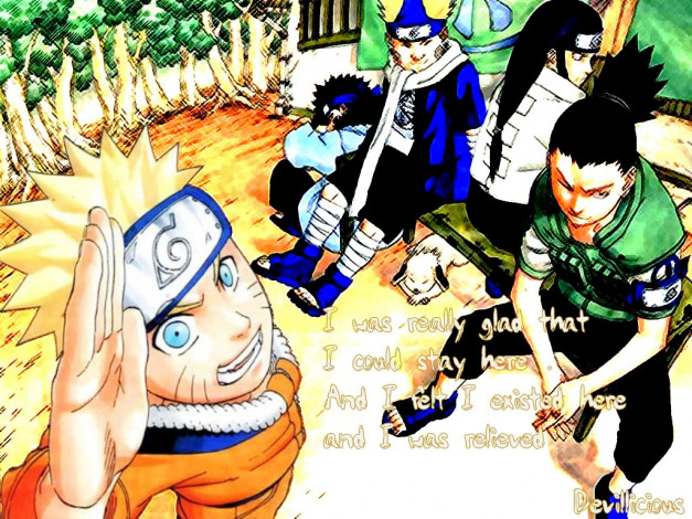 Обои картинки фото five, heroes, of, konoha, аниме, naruto, shikamaru