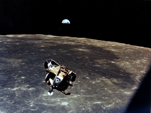 Картинка лунный модуль аполлона 11 космос луна