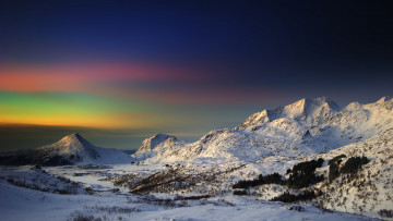Картинка природа горы снег небо