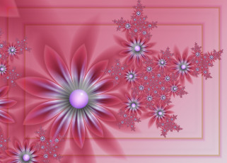 Картинка 3д графика flowers цветы фон узор цвета лепестки