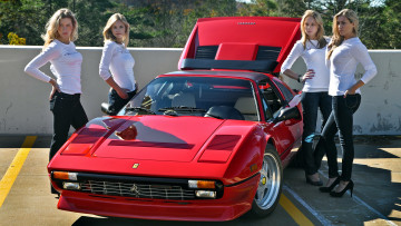 Картинка ferrari 328 автомобили авто девушками s p a гоночные спортивные италия