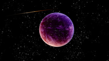 Картинка космос арт звезды планета метеорит