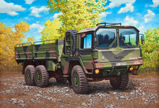 Обои картинки фото техника, военная, enzo, maio, армейский, грузовик, man, 6х6, германия