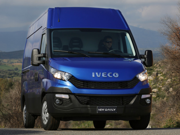 Обои картинки фото автомобили, iveco, 2014, van, daily, синий