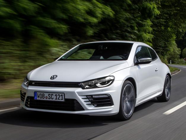 Обои картинки фото автомобили, volkswagen, scirocco, r, светлый, 2014г