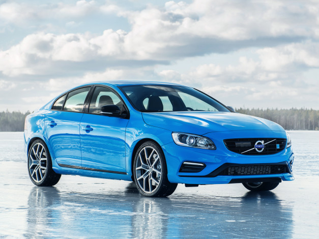 Обои картинки фото автомобили, volvo, голубой, 2014г, s60, polestar