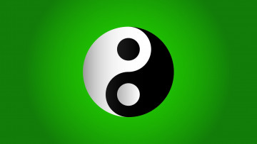 обоя 3д графика, инь-Янь , yin yang, логотип, фон
