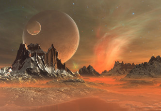 Картинка 3д+графика атмосфера настроение+ atmosphere+ +mood+ планета вселенная поверхность