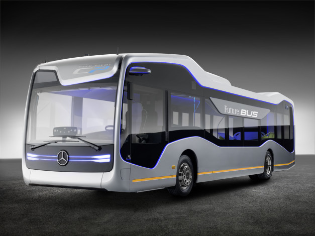 Обои картинки фото автомобили, 3д, 2016г, future, bus, mercedes-benz