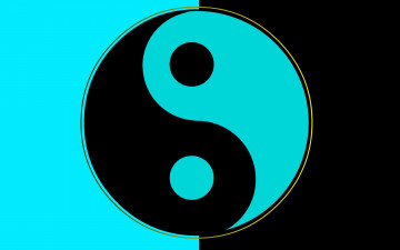 обоя 3д графика, инь-Янь , yin yang, янь, инь, символы