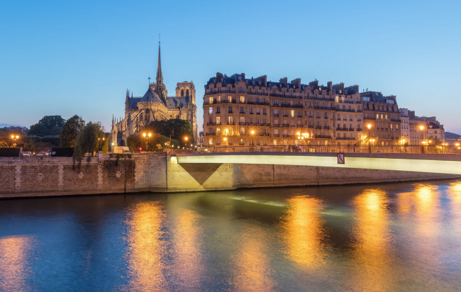 Обои картинки фото notre dame de paris, города, париж , франция, собор, река
