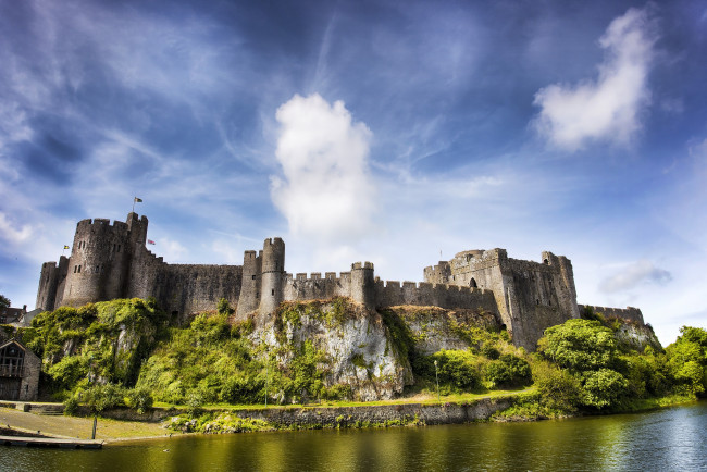 Обои картинки фото pembroke castle, города, замки англии, замок, фортпост