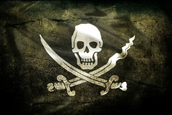 обоя кино фильмы, pirates of the caribbean, сабли, череп, флаг, пираты