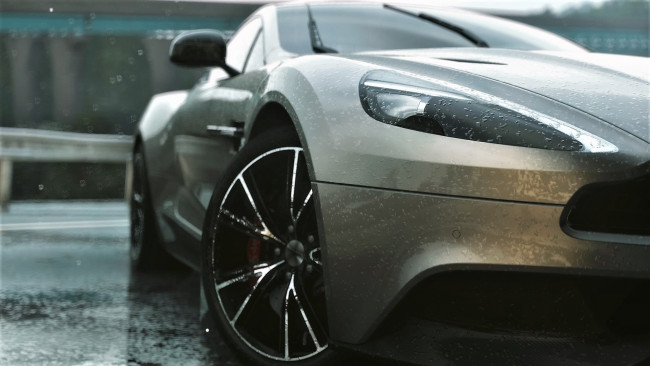 Обои картинки фото автомобили, фрагменты автомобиля, серый, дождь