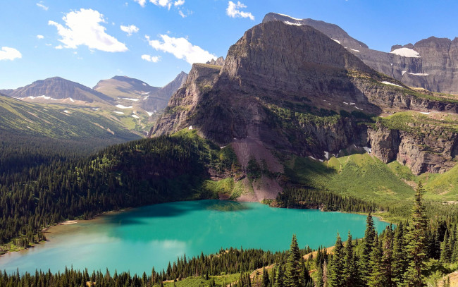 Обои картинки фото grinnell lake, montana, природа, реки, озера, grinnell, lake