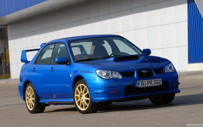 Обои картинки фото subaru, impreza, wrx, sti, old, автомобили