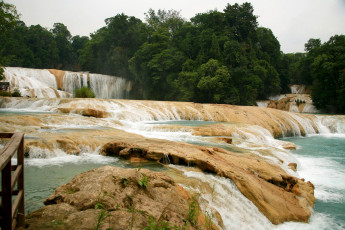 Картинка cascadas agua azul mexica природа водопады