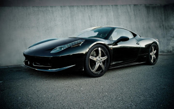 обоя автомобили, ferrari, диски, стена, wheels, чёрный, италия, 458, italia, black, феррари