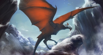Картинка фэнтези драконы птицы горы дракон udonnodu природа кровь