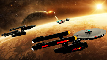 Картинка видео+игры star+trek+online планета вселенная полет космические корабли
