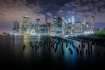 Картинка manhattan города нью-йорк+ сша небоскребы панорама