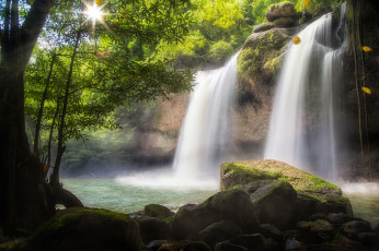 Картинка природа водопады водопад деревья вода