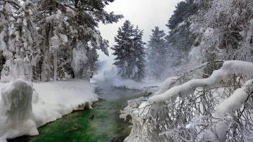 Картинка природа реки озера зима снег