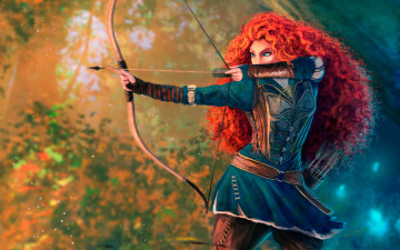 Картинка brave+ 2012 рисованное кино +мультфильмы храбрая сердцем brave лучник лук природа анимация студии disney pixar animation studios мультфильм приключения семейный