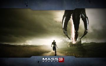 Картинка видео+игры mass+effect+3 человек бег дом разрушение